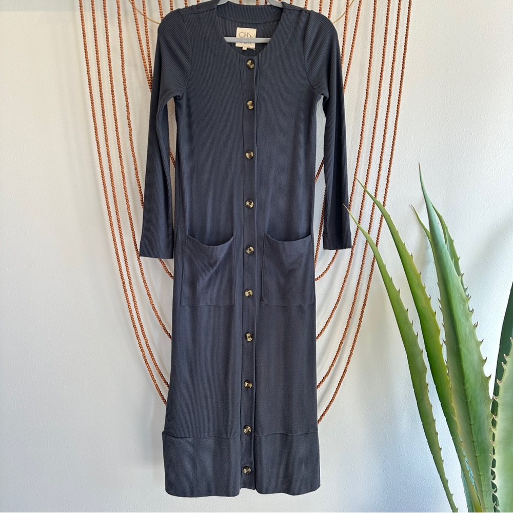 Chaser Women's blue Button-Down Dress or duster